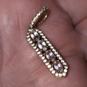 Genuine Morganite Pendant Solid 925 Dipped In 14kt Rose Gold